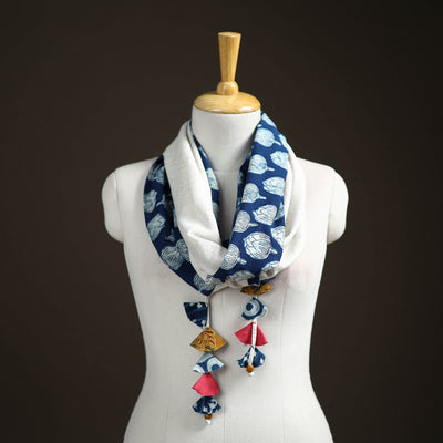 Hand Block Print Scarf with Tassels 10