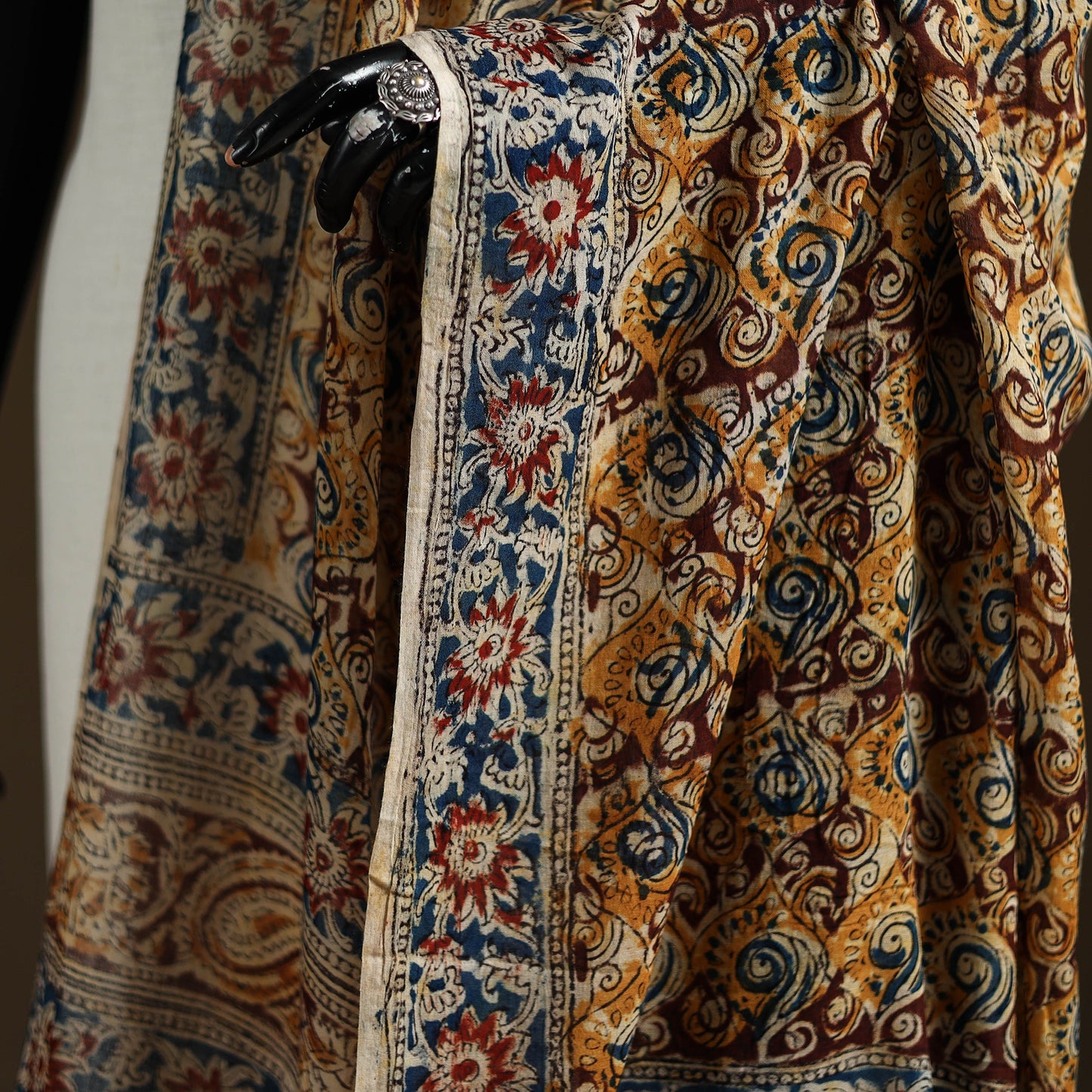 Kalamkari Hand Block Print Natural Dyed Cotton Dupatta 98