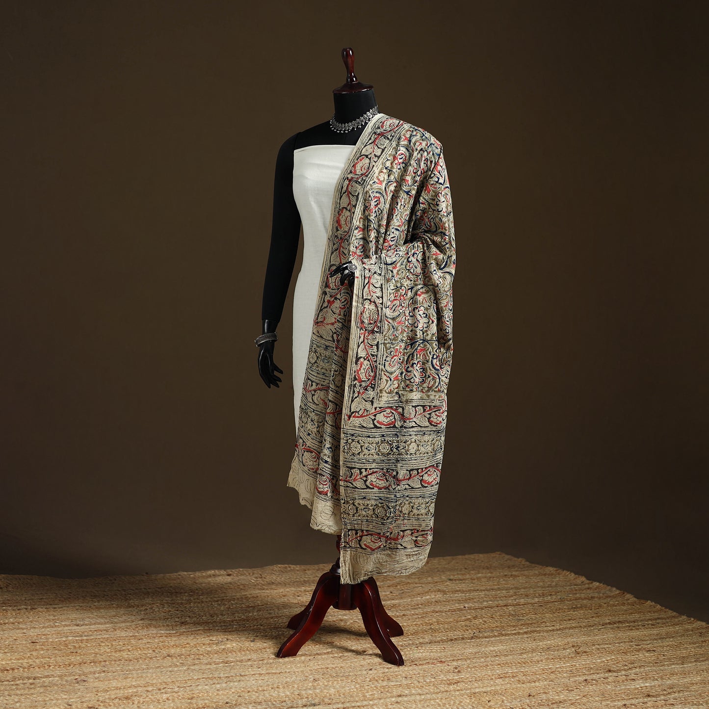 Kalamkari Hand Block Print Natural Dyed Cotton Dupatta 99