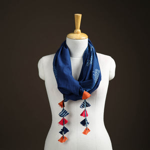 Hand Block Print Scarf with Tassels 11