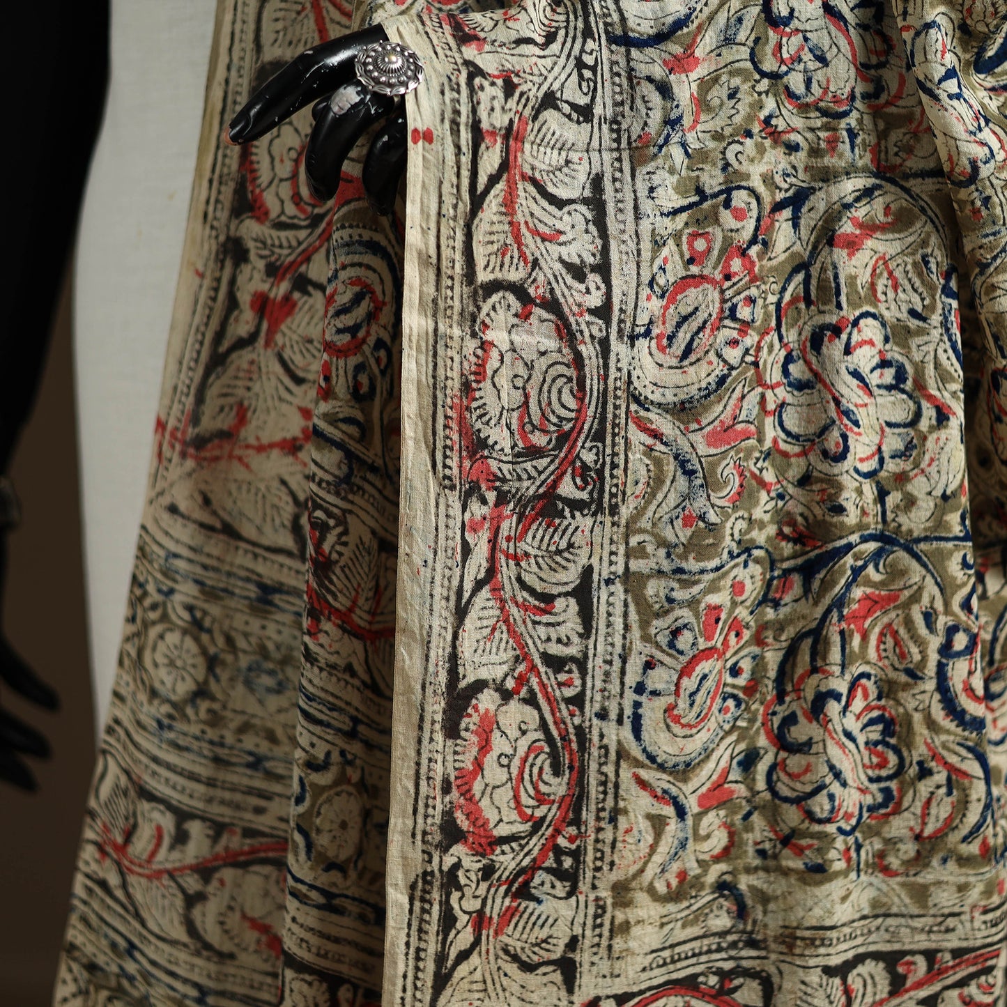 Kalamkari Hand Block Print Natural Dyed Cotton Dupatta 99