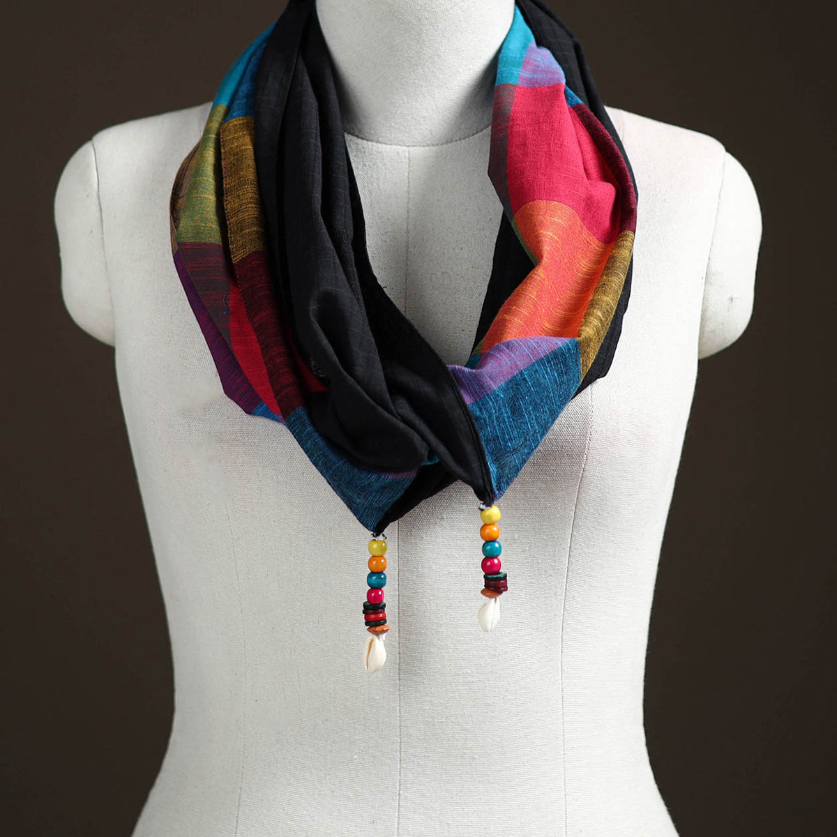 Plain Cotton Scarf with Latkan 14