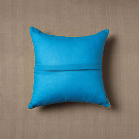 Buy Blue Block Print Cotton Sanganeri Cushion Cover