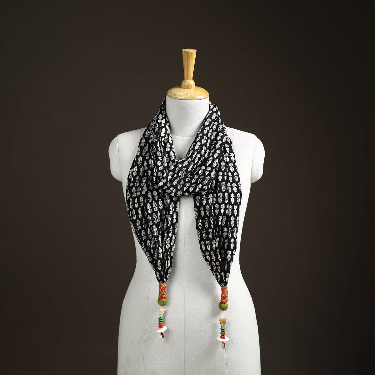 Bagru Block Print Scarf With Latkan 15