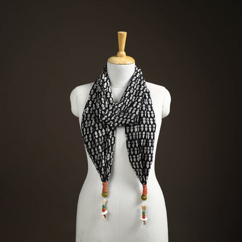 Bagru block print scarf with latkan 15 - handcrafted