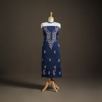 Lucknowi Chikankari Hand Embroidered Cotton Unstitched Kurta Material (2.5M) 39