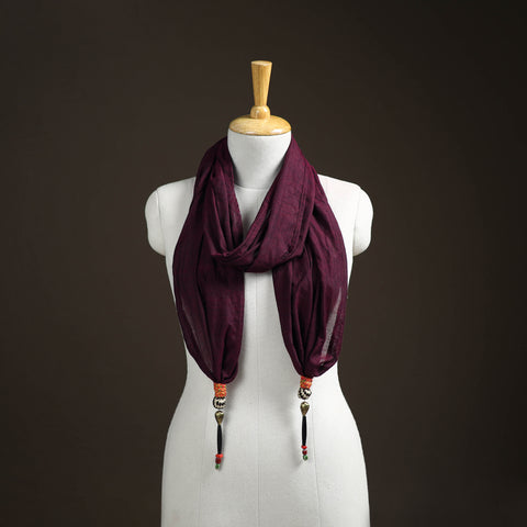 Plain Cotton Scarf with Latkan 17
