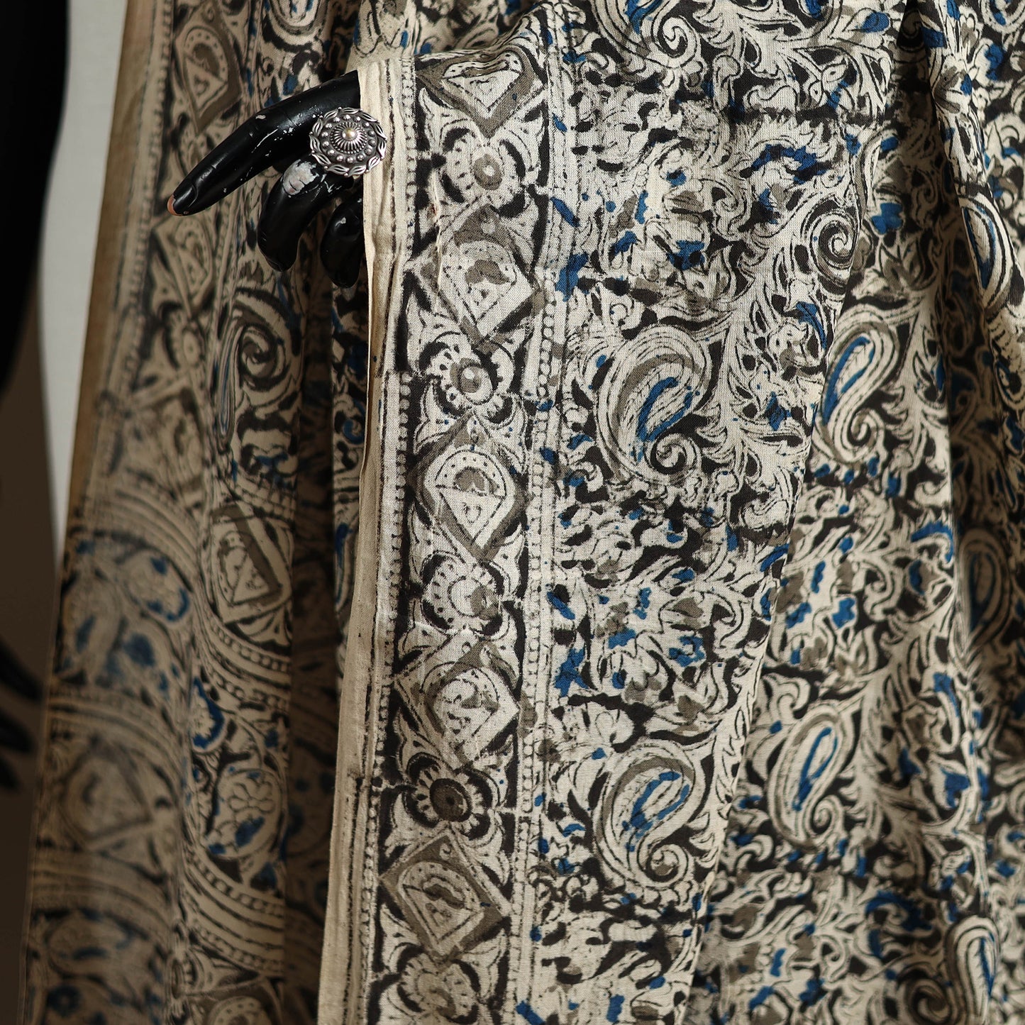 Kalamkari Hand Block Print Natural Dyed Cotton Dupatta 102