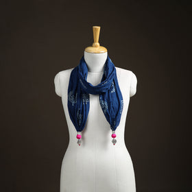 Hand Block Print Scarf With Latkan 19