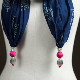 Hand Block Print Scarf With Latkan 19