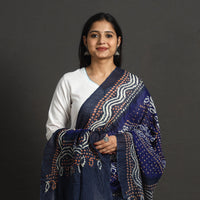 Blue - Kutch Tie-Dye Cotton Bandhani Dupatta 26