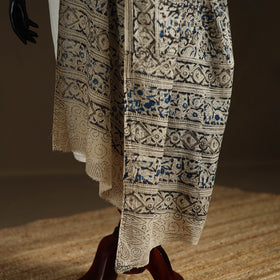 Kalamkari Hand Block Print Natural Dyed Cotton Dupatta 102