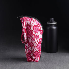 Pink Handmade Cotton 1L Water Bottle Cover