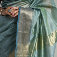 Green - Traditional Maheshwari Silk Handloom Zari Work Saree 35