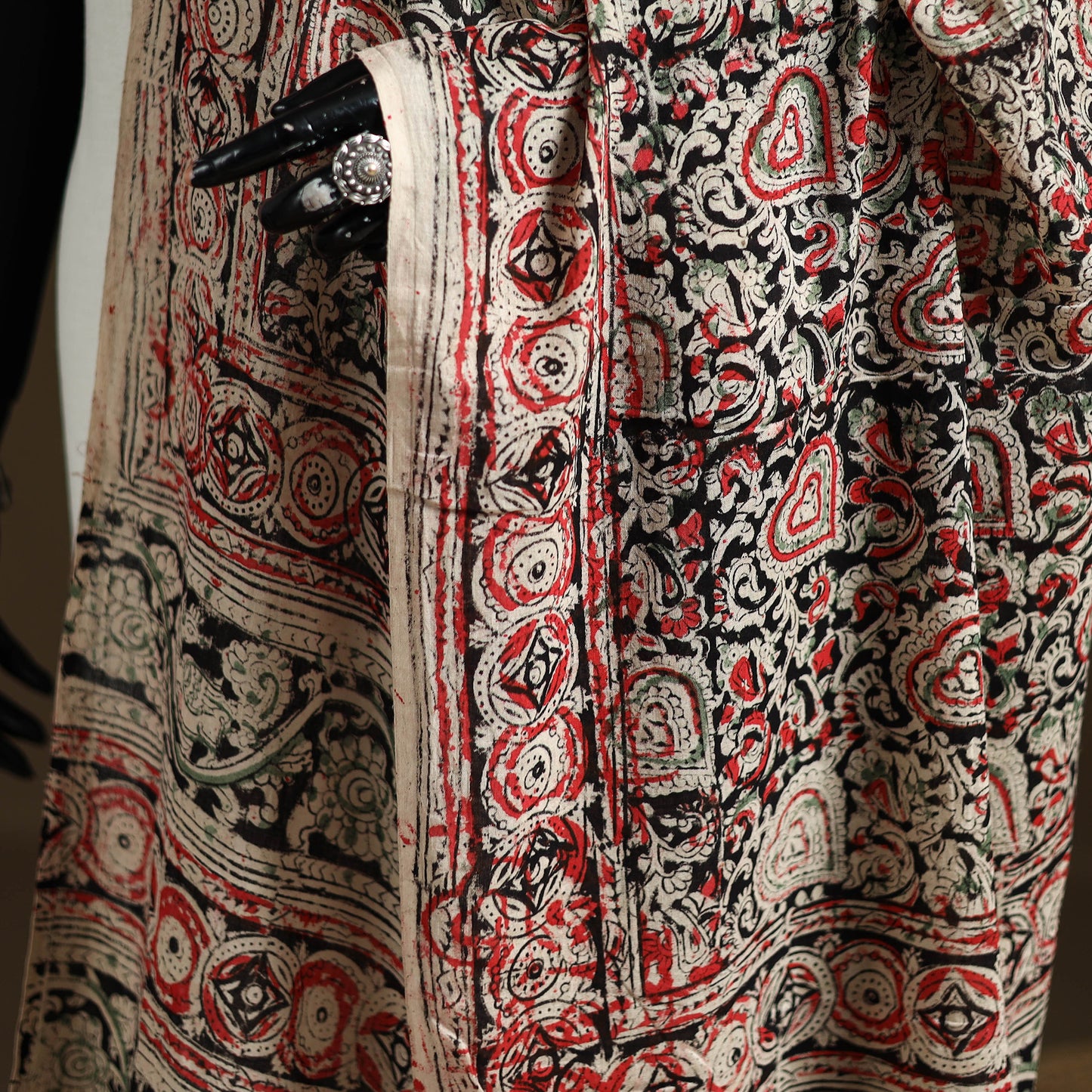 Kalamkari Hand Block Print Natural Dyed Cotton Dupatta 103