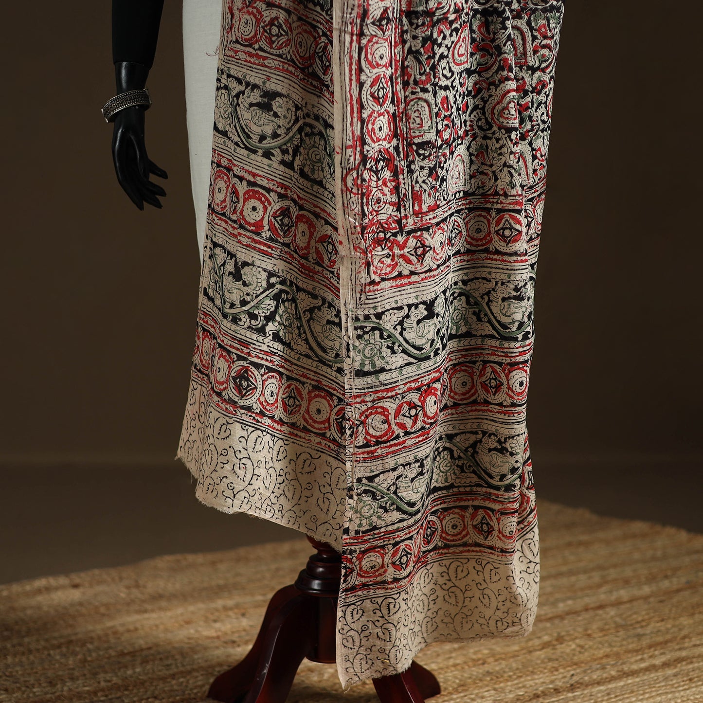 Kalamkari Hand Block Print Natural Dyed Cotton Dupatta 103