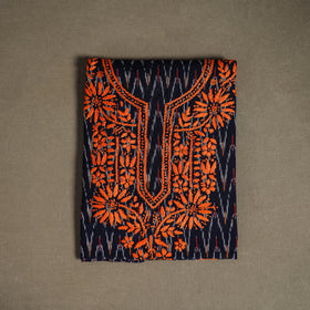 Lucknowi Chikankari Hand Embroidered Cotton Unstitched Kurta Material (2.5M) 08