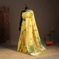 Yellow - chanderi silk handpainted pichwai saree 03