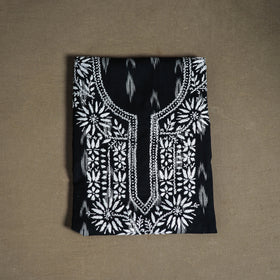 Lucknowi Chikankari Hand Embroidered Cotton Unstitched Kurta Material (2.5M) 10