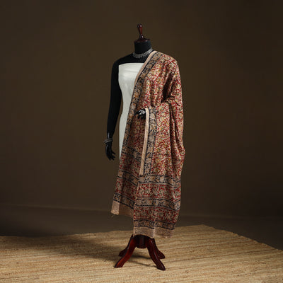 Kalamkari Hand Block Print Natural Dyed Cotton Dupatta 105