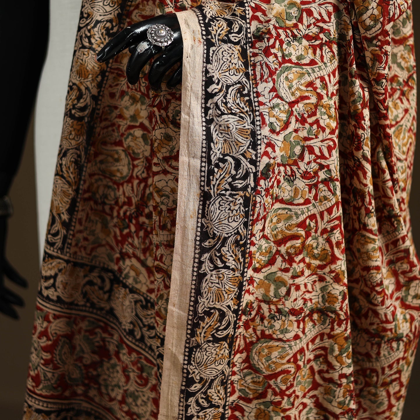 Kalamkari Hand Block Print Natural Dyed Cotton Dupatta 105