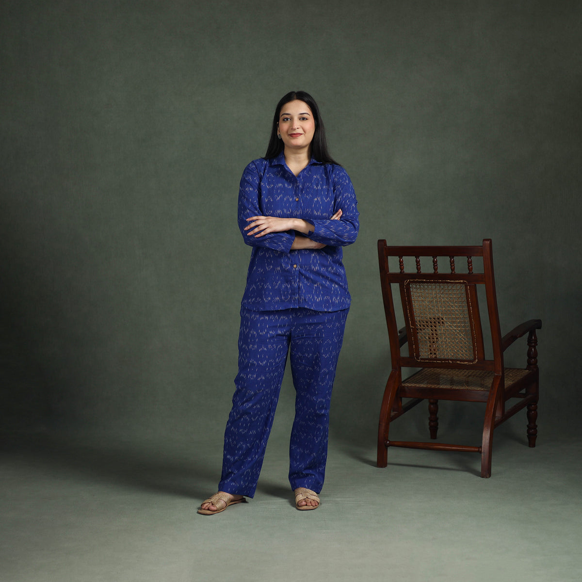 Pochampally Ikat Cotton Night Suit Set for Women 13