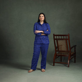 Pochampally Ikat Cotton Night Suit Set for Women 13