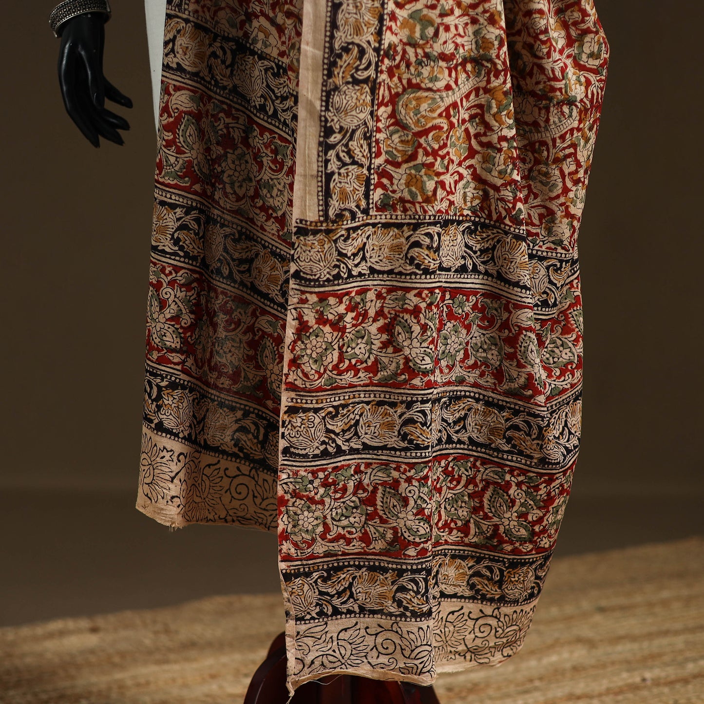 Kalamkari Hand Block Print Natural Dyed Cotton Dupatta 105