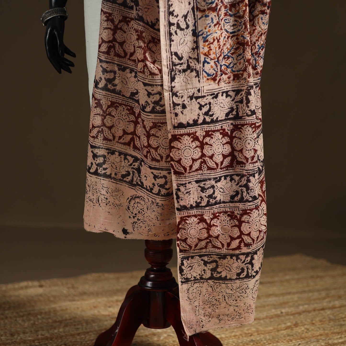 Kalamkari Hand Block Print Natural Dyed Cotton Dupatta 106