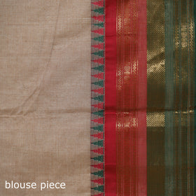 Beige - Kanchipuram Buti Cotton Saree with Border 01