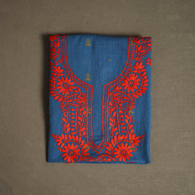 Lucknowi Chikankari Hand Embroidered Cotton Unstitched Kurta Material (2.5M) 19