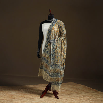 Kalamkari Hand Block Print Natural Dyed Cotton Dupatta 108