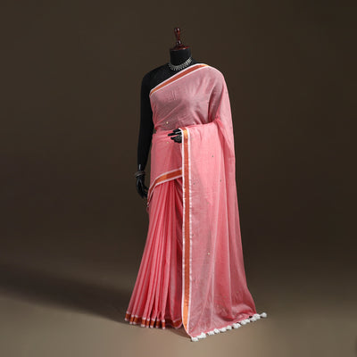 Bengal Zari Border Pure Mul Cotton Saree with Sequin Work 01