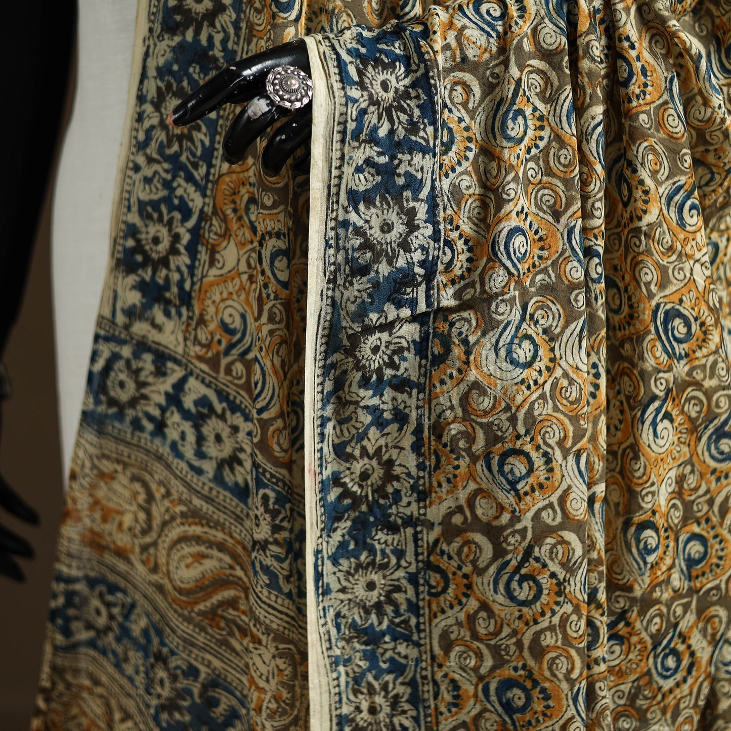 Kalamkari Hand Block Print Natural Dyed Cotton Dupatta 108