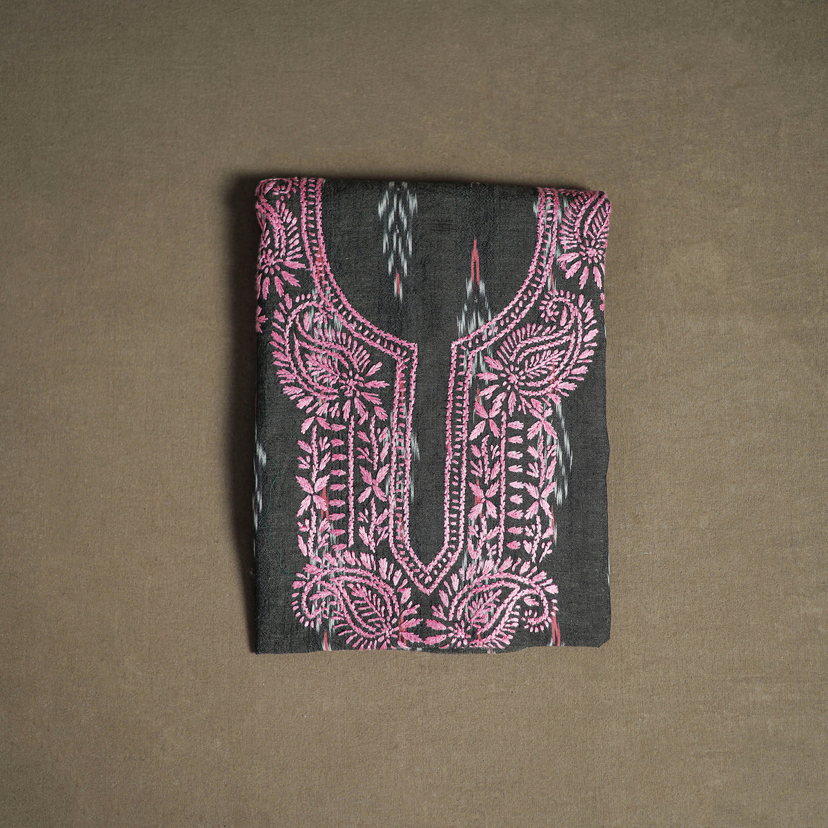 Lucknowi Chikankari Hand Embroidered Cotton Unstitched Kurta Material (2.5M) 16