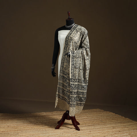 Kalamkari Hand Block Print Natural Dyed Cotton Dupatta 109