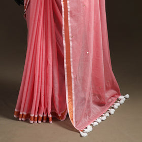 Bengal Zari Border Pure Mul Cotton Saree with Sequin Work 01