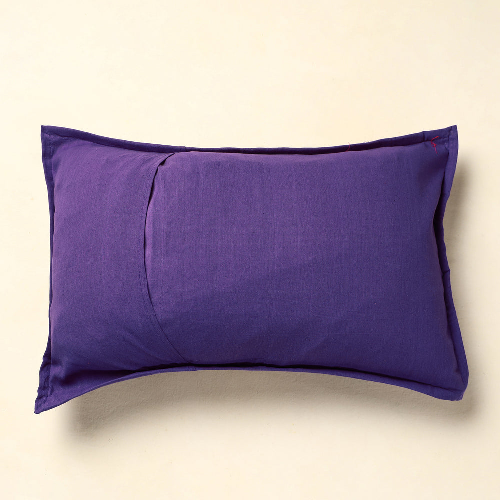 Purple - Khambadiya Patchwork Cotton Pillow Cover (24 x 17 in) 05