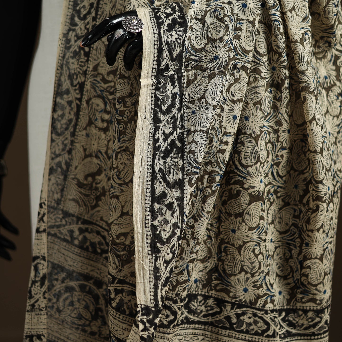 Kalamkari Hand Block Print Natural Dyed Cotton Dupatta 109