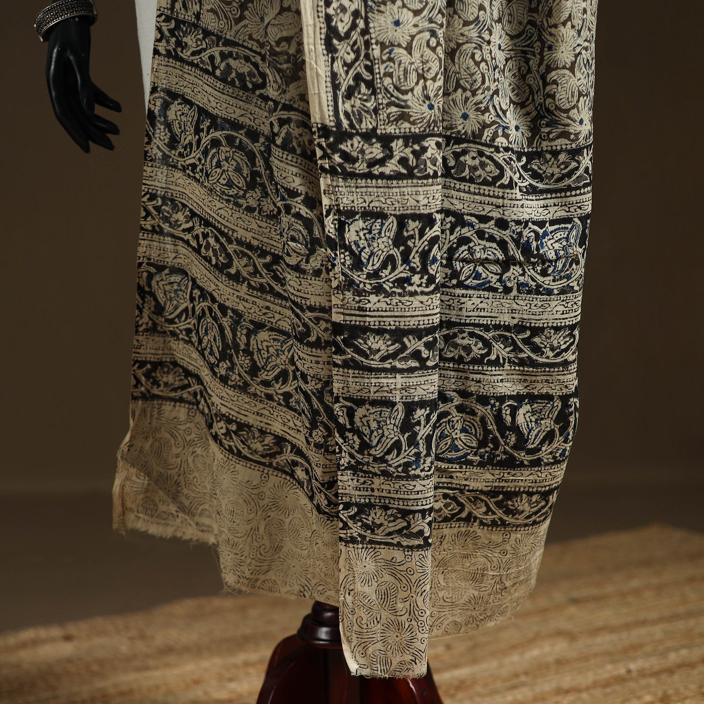 Kalamkari Hand Block Print Natural Dyed Cotton Dupatta 109