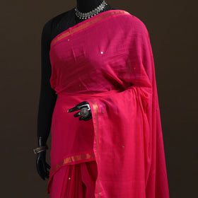 Bengal Zari Border Pure Mul Cotton Saree with Sequin Work 03