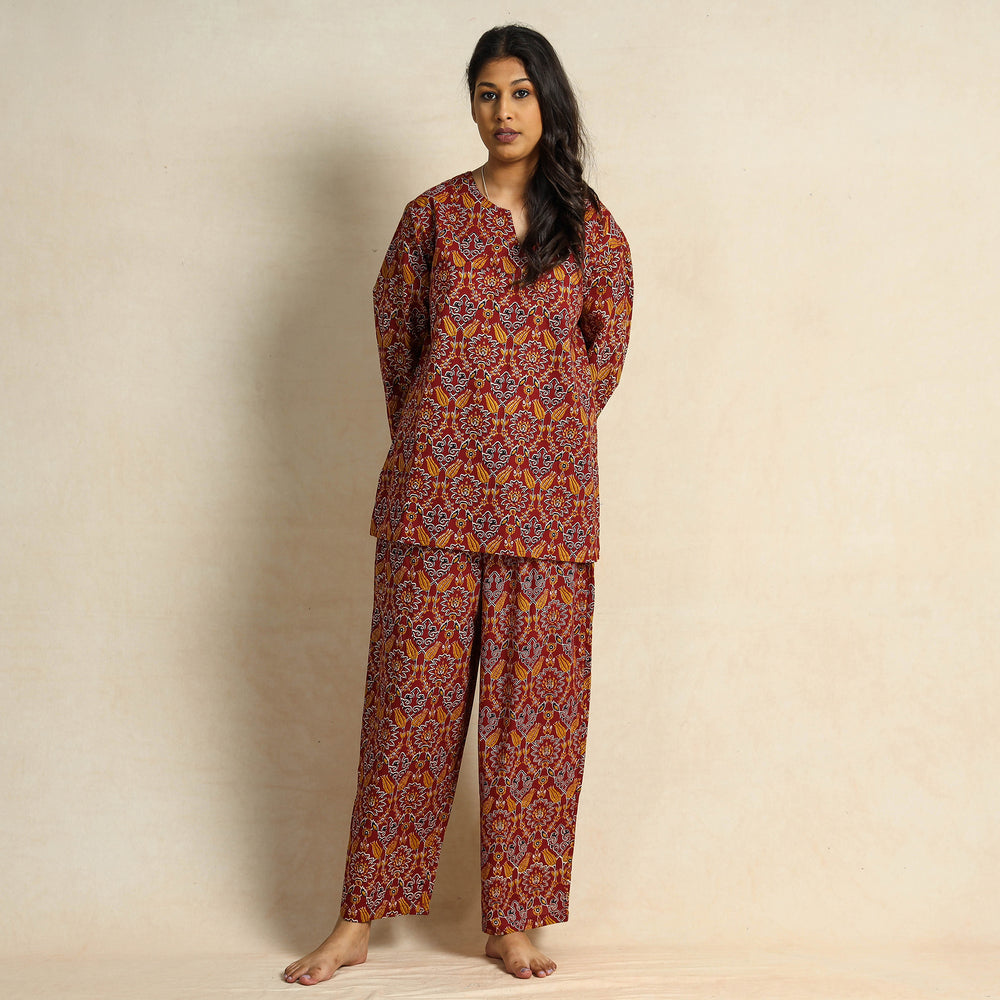 block print night suit