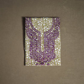 Lucknowi Chikankari Hand Embroidered Cotton Unstitched Kurta Material (2.5M) 33