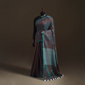 Bengal Pure Mul Cotton Jamdani Saree with Tassels 04