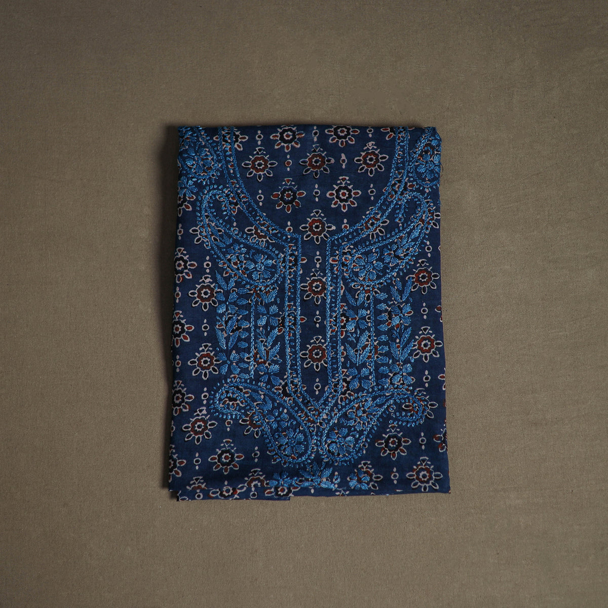 Lucknowi Chikankari Hand Embroidered Cotton Unstitched Kurta Material (2.5M) 36