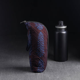 Maroon Handmade Cotton 1L Water Bottle Cover