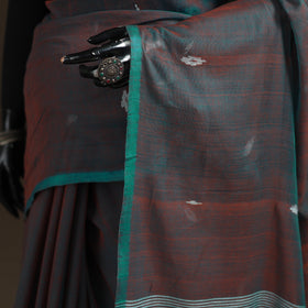 Bengal Pure Mul Cotton Jamdani Saree with Tassels 04
