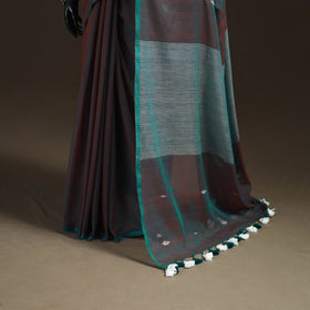 Bengal Pure Mul Cotton Jamdani Saree with Tassels 04