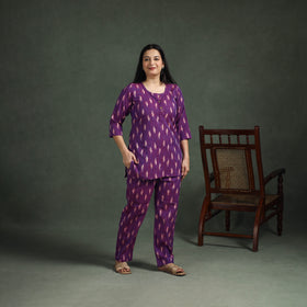 Pochampally Ikat Cotton Night Suit Set for Women 07