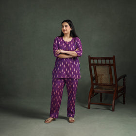 Pochampally Ikat Cotton Night Suit Set for Women 07